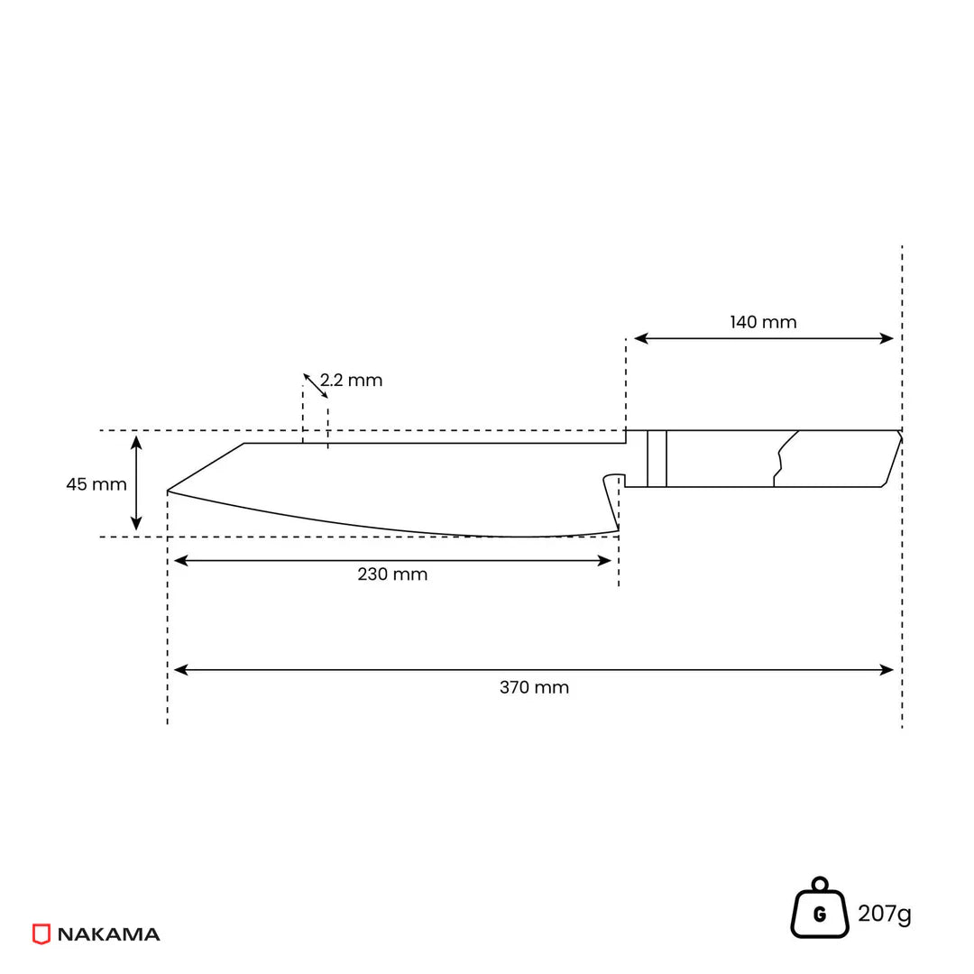 Kiritsuke chef knife 21cm